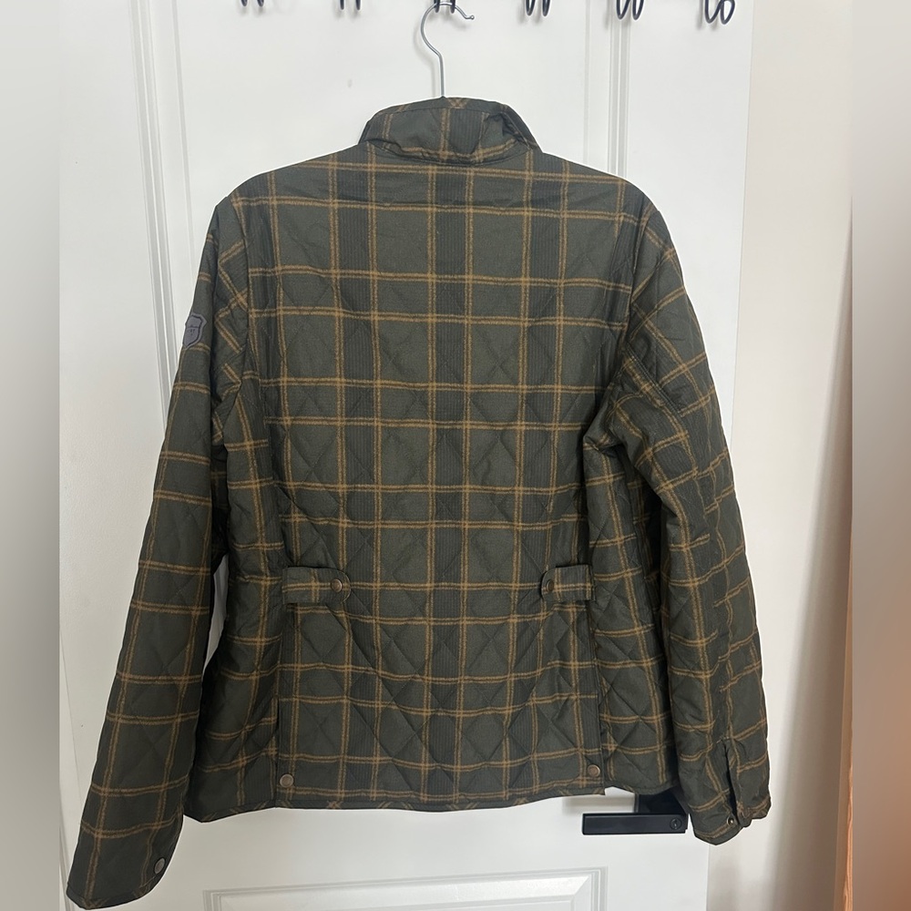 🟩 Eddie Bauer Sportshop Quilted Jacket – Olive Plaid (Women’s Tall L) - Picture 5 of 7